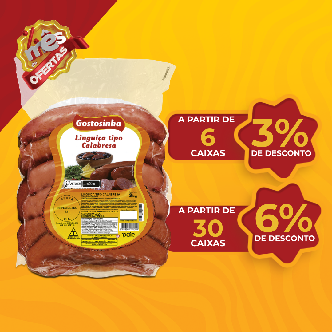 Lingui&ccedil;a Calabresa 2kg - Gostosinha> image number 0